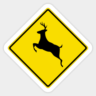 Deer Crossing Sign Sticker